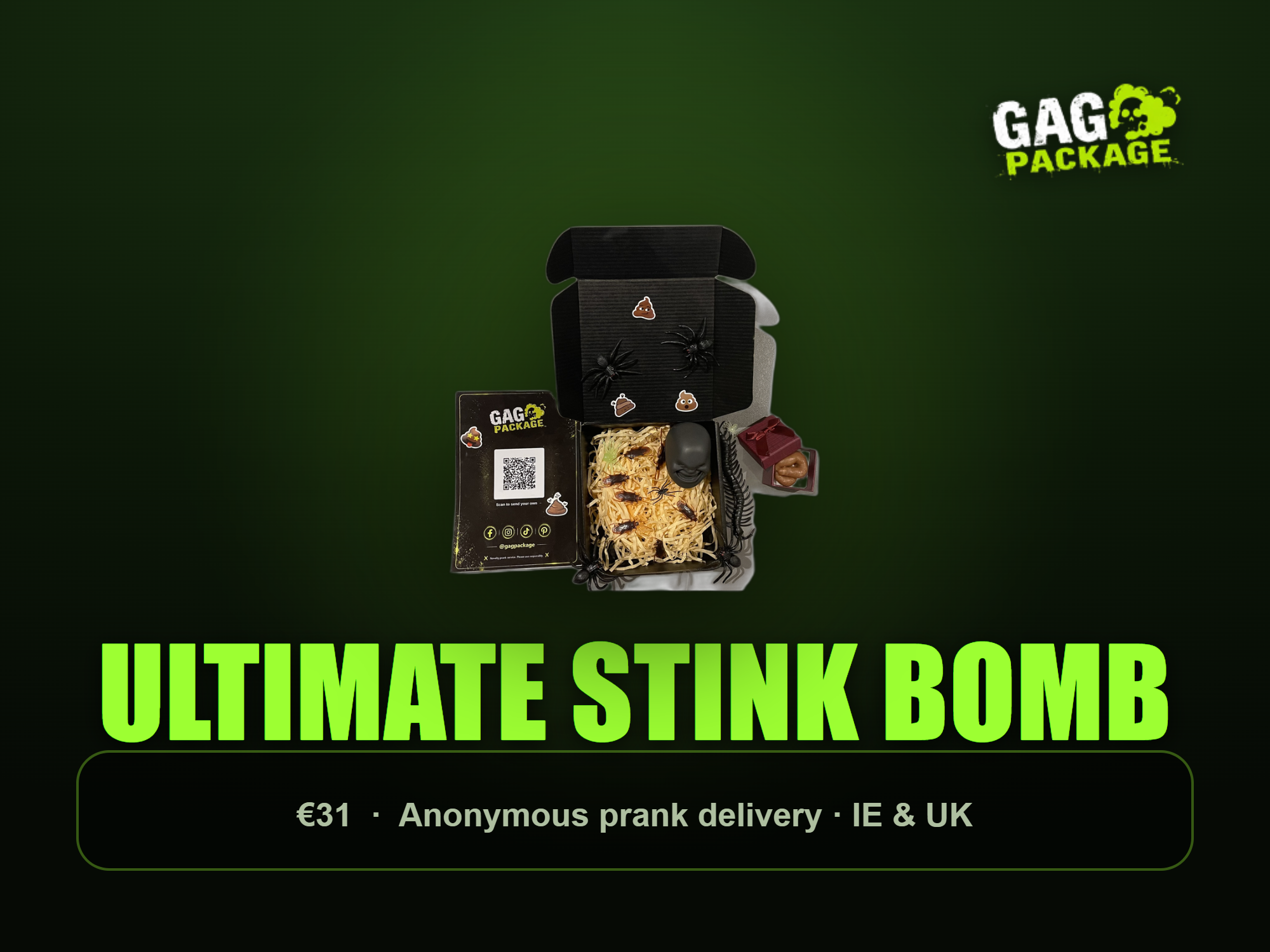 Ultimate Stink Bomb prank gift, €31 from Gag Package