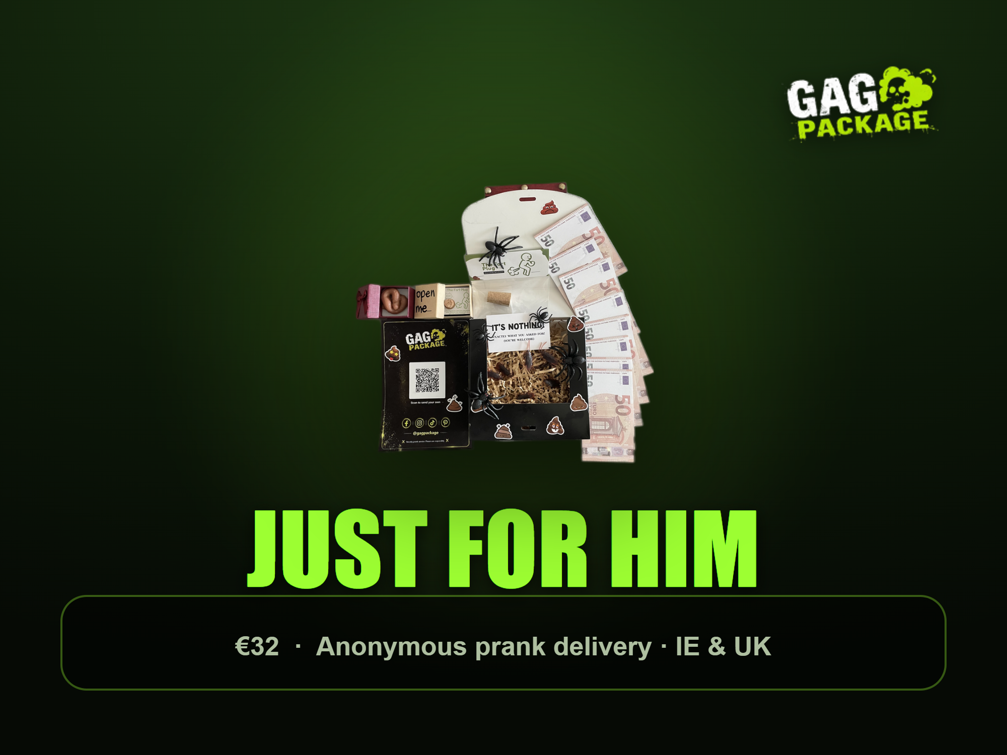 Just For Him prank gift, €32 from Gag Package