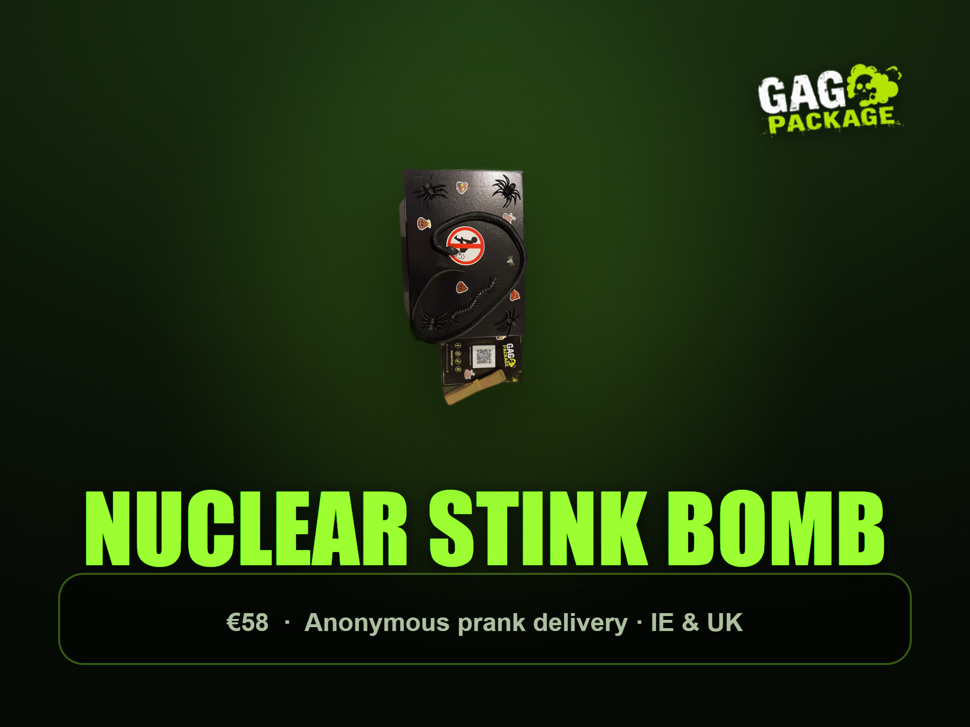 Nuclear Stink Bomb prank gift, €58 from Gag Package