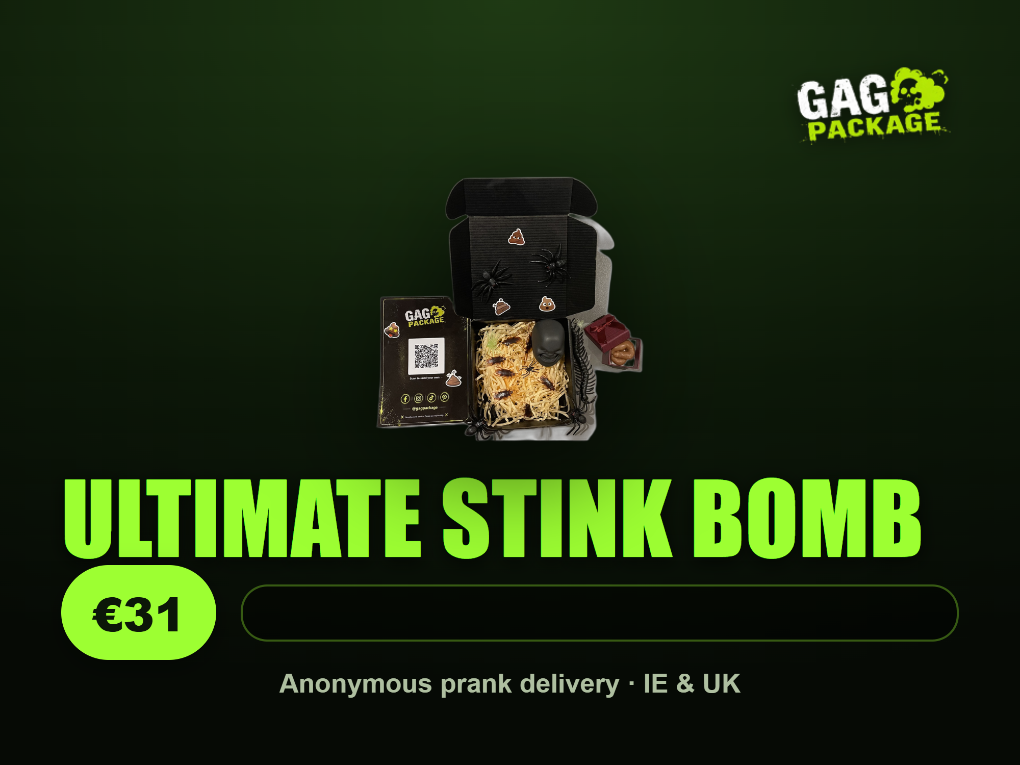 Ultimate Stink Bomb prank gift, €31 from Gag Package