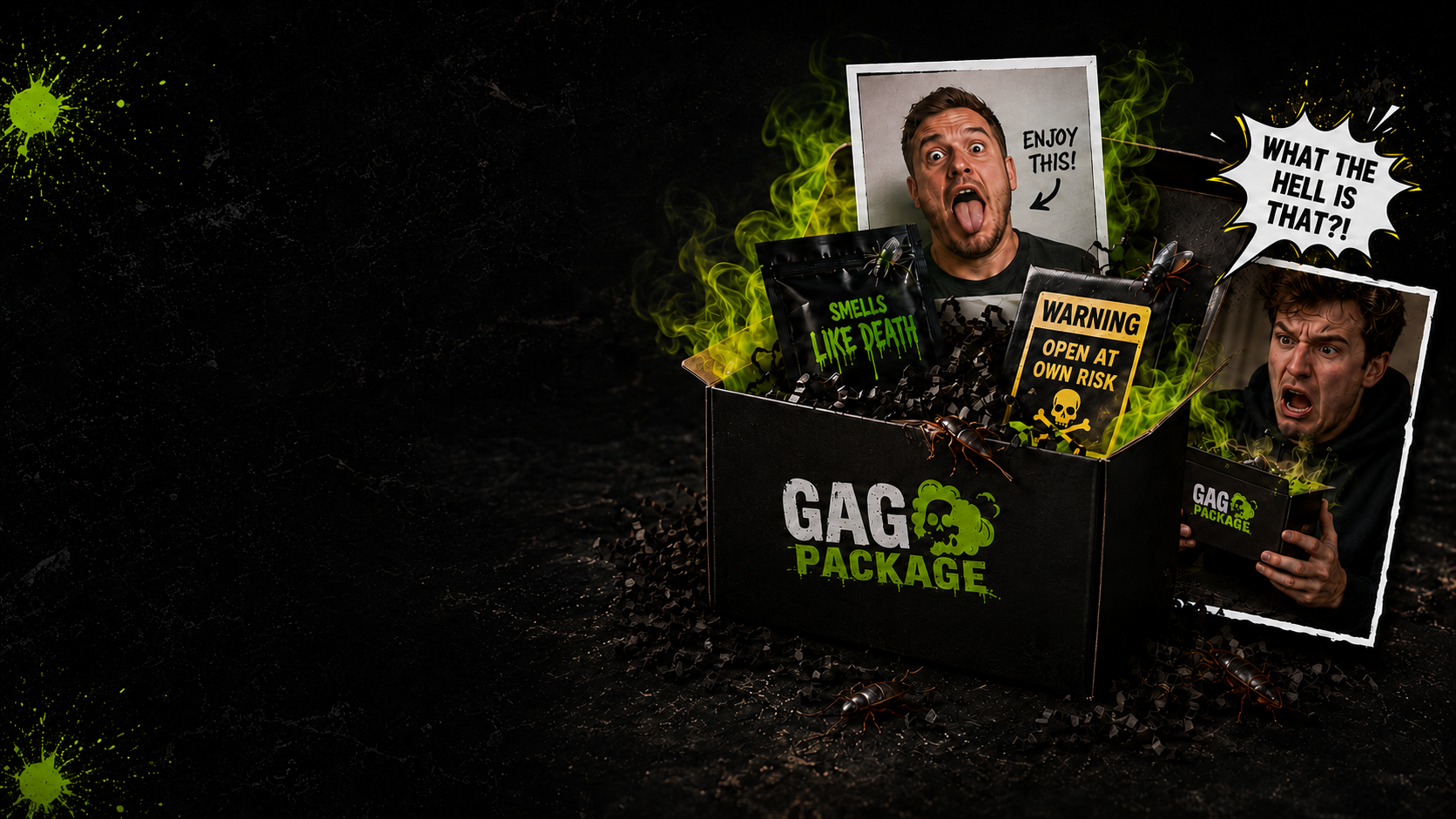 Gag Package — stink bomb prank delivery